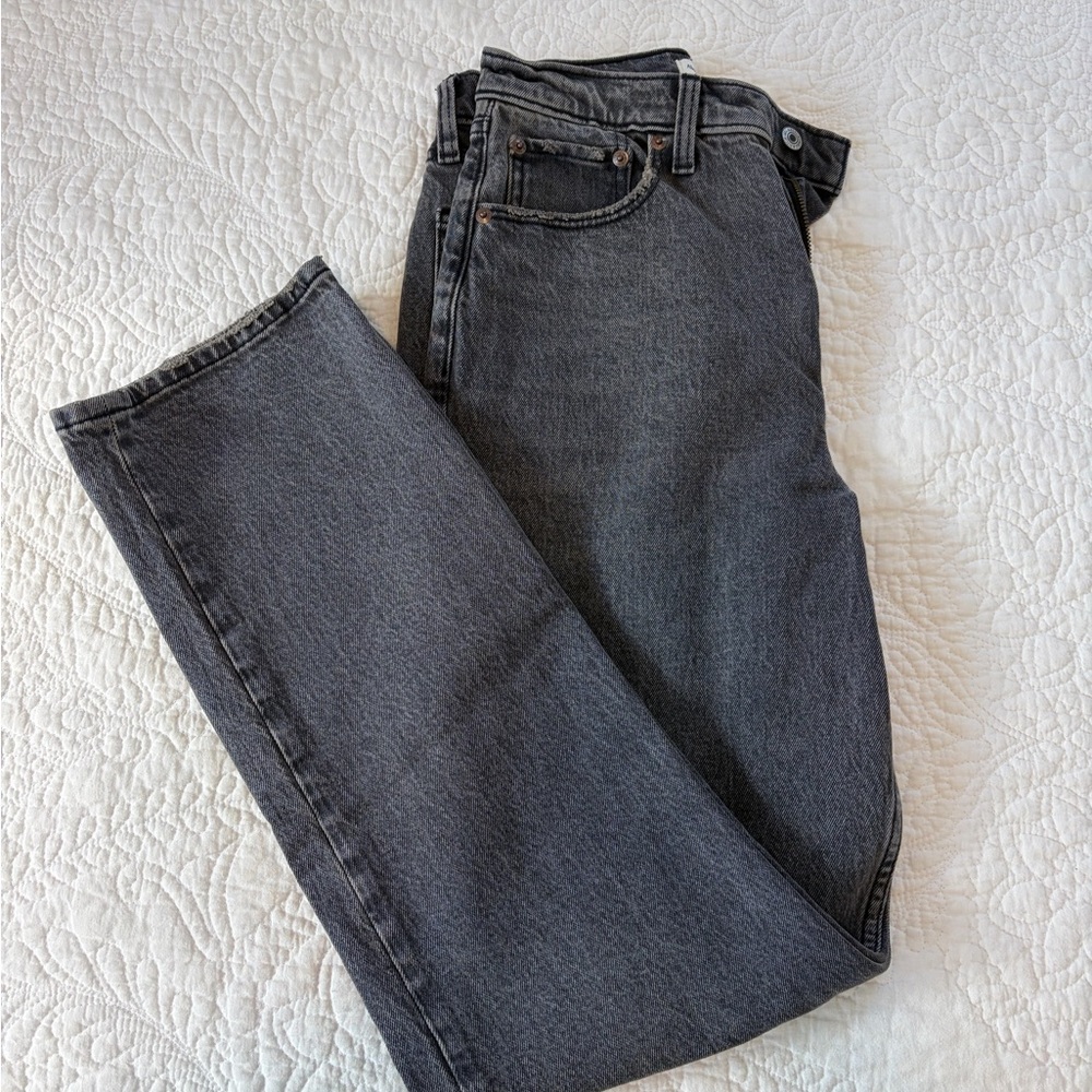 Abercrombie & Fitch Dark Gray Women's Straight Jeans - Picture 2 of 6
